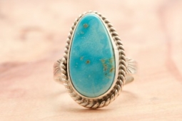 Genuine Kingman Turquoise Sterling Silver Ring